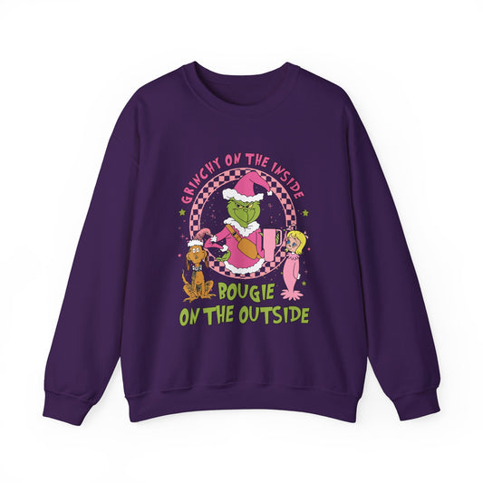 Grinchy Inside, Boujie Outside  Crewneck Sweatshirt